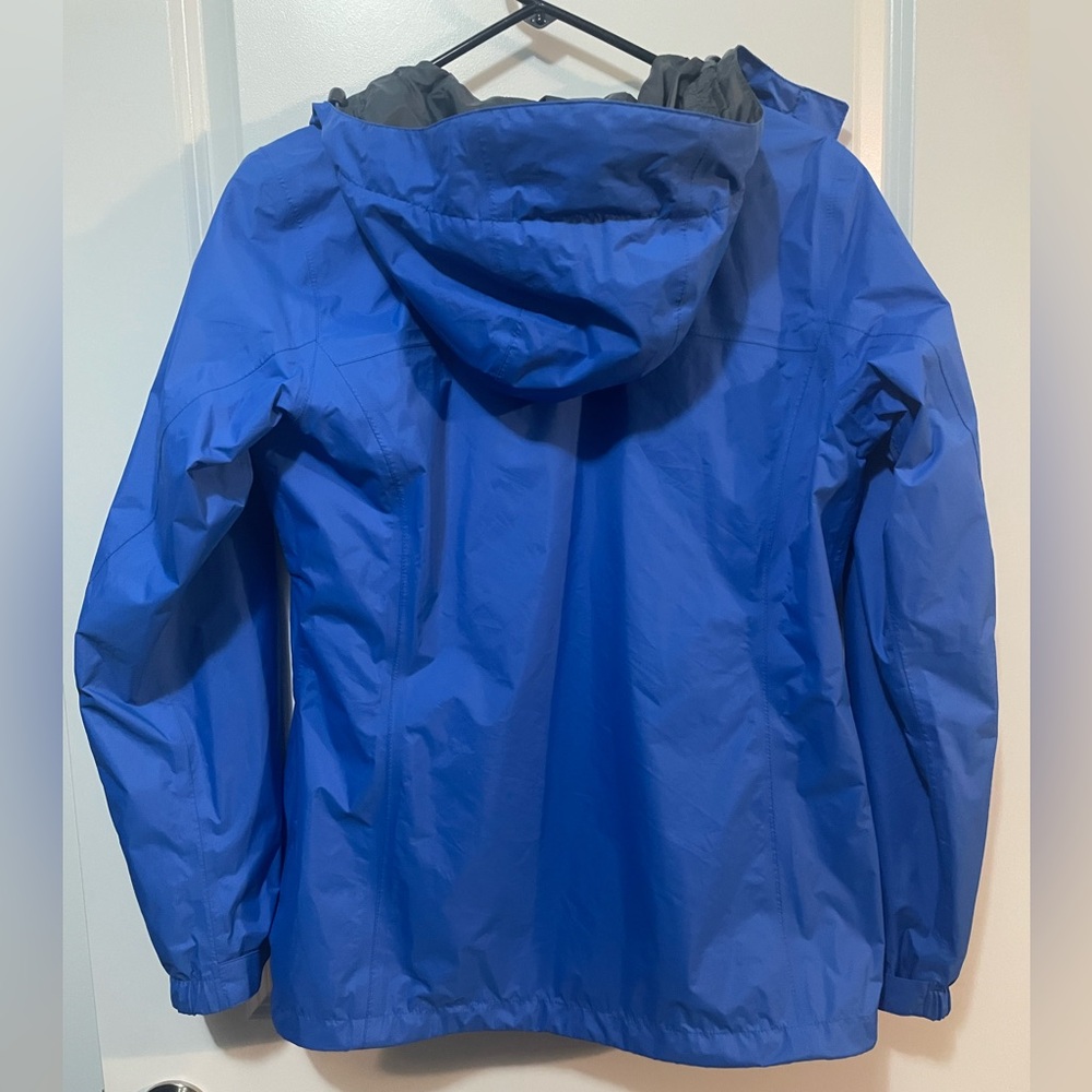 Columbia Bright Blue Hooded Rain Jacket Mesh Lining Sz M - Picture 3 of 11